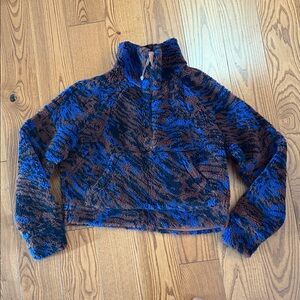 lululemon athletica Blue and Brown Fleece Hoodie